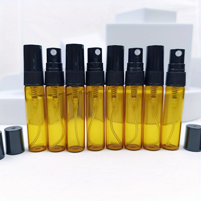 8 個黄褐色ミニ詰め替え香水アトマイザーボトルトラベルサイズガラス