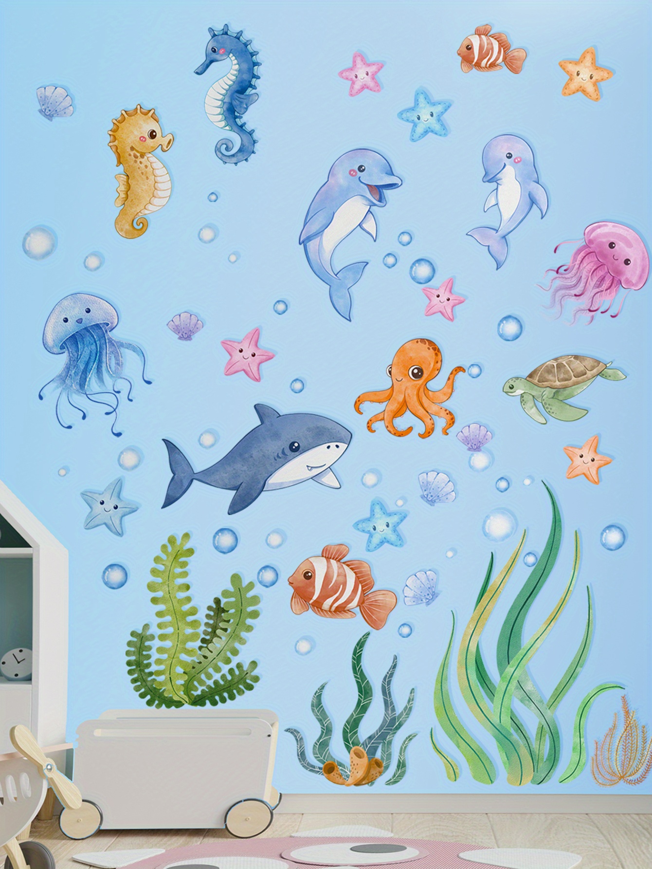 Under The Sea Wall Decals Sea Animals Stickers For Kids - Temu Australia