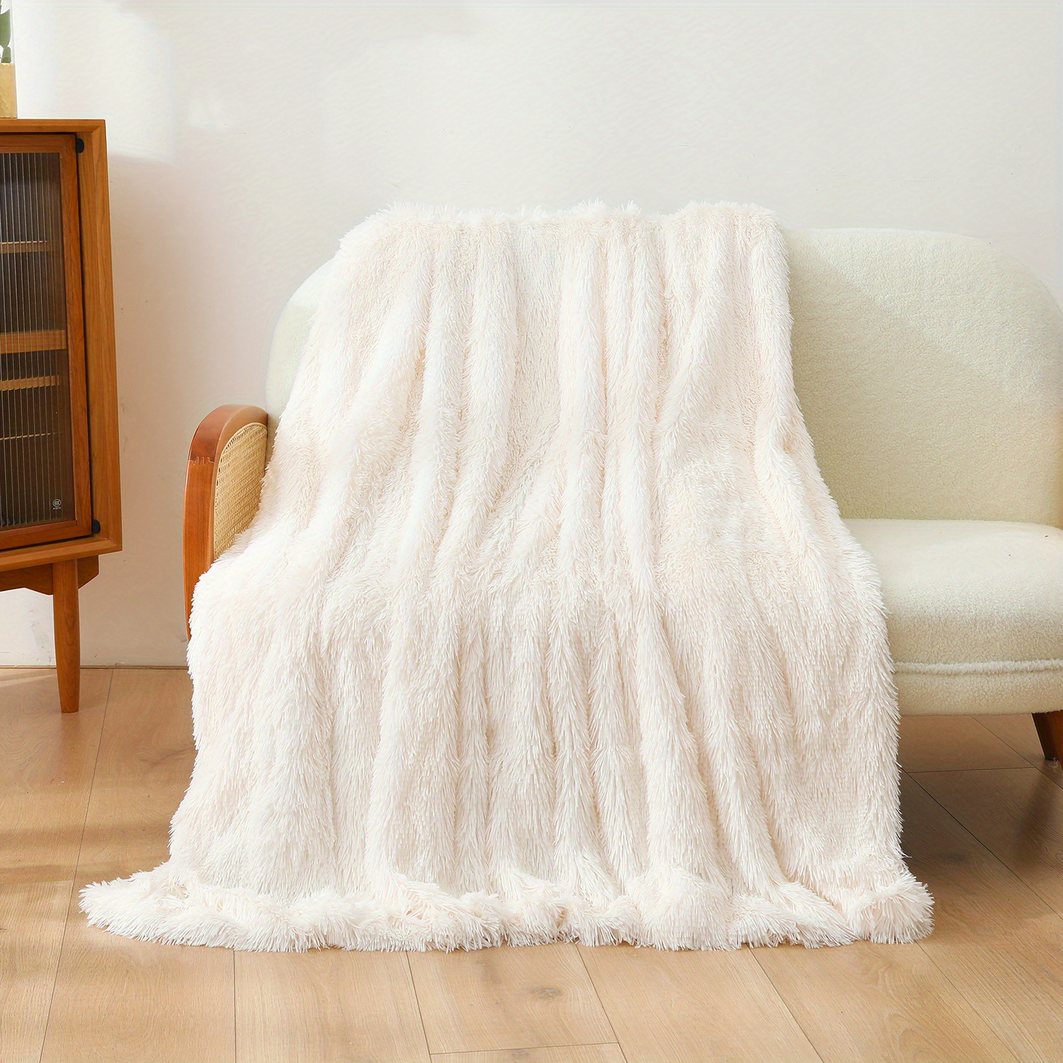 1pc multifunctional rainbow double layer plush blankets for home decor and comfortable bed and sofa use details 7