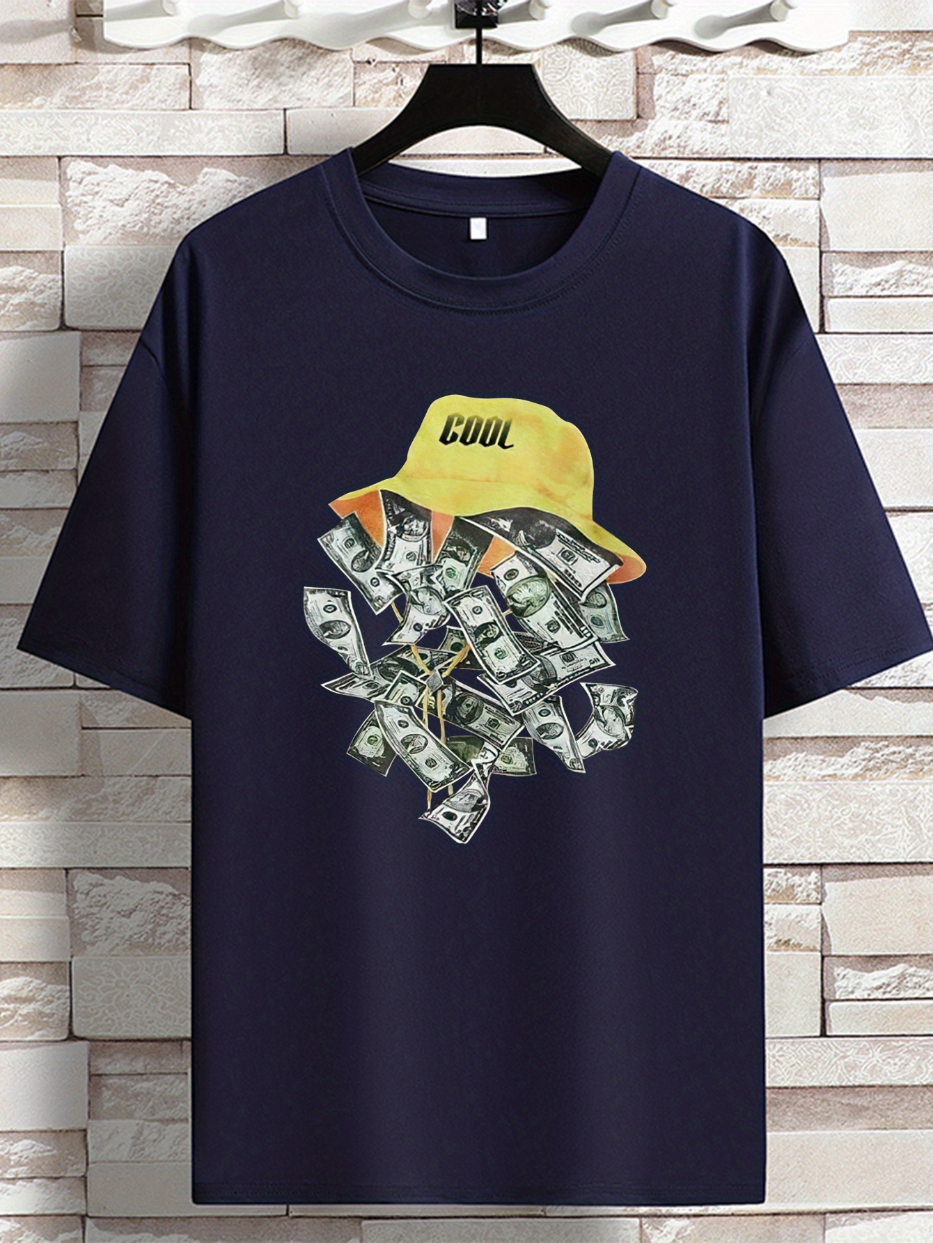 Dollar bills short sleeve graphic print tshirt