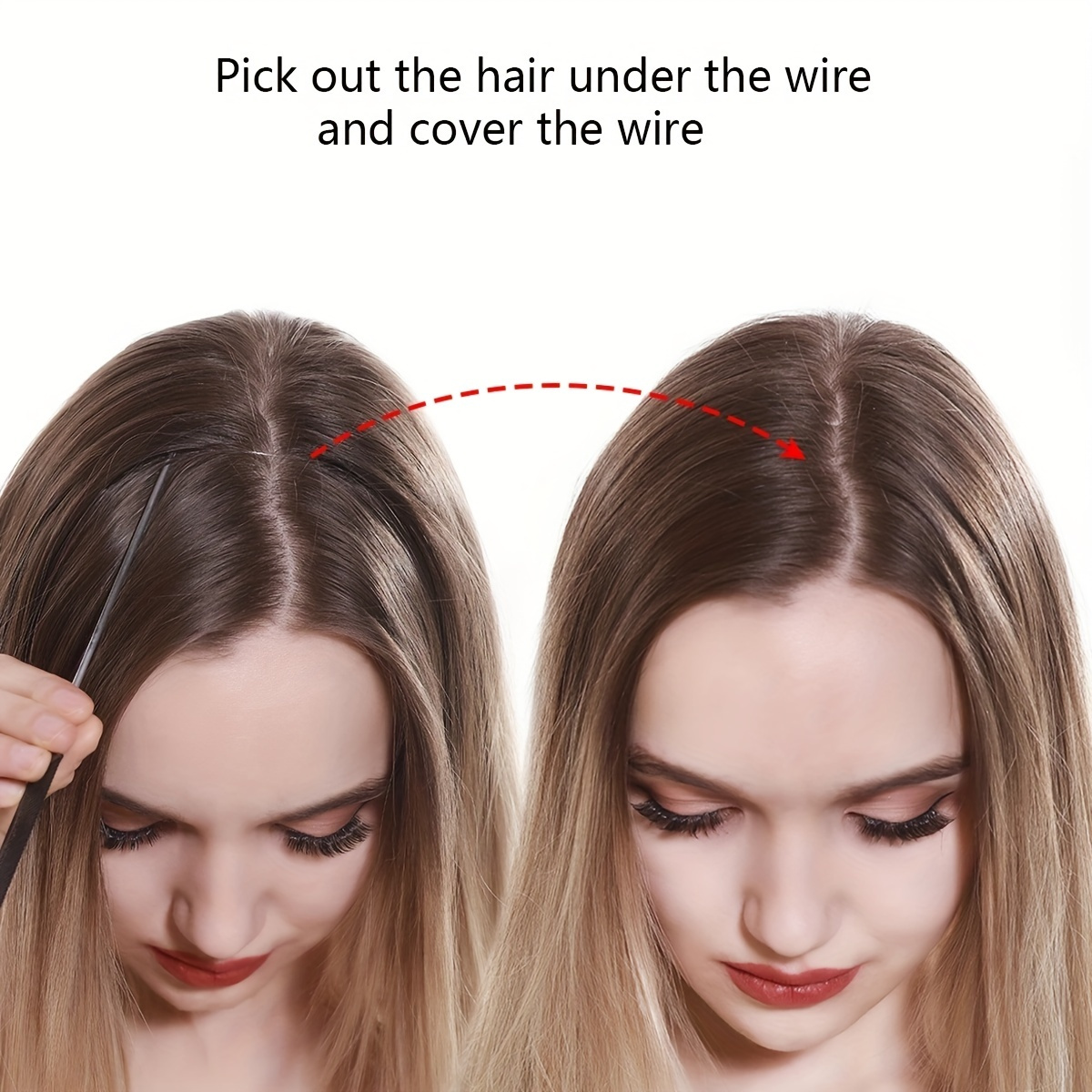 long curly synthetic hair extensions with invisible wire fishing line hair extensions hairpieces   hair for women details 2