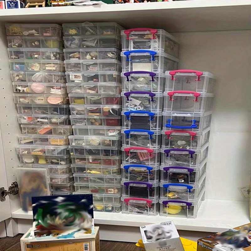 Comprar Caja de plástico rectangular de plástico transparente con tapa,  colección de cajas de almacenamiento