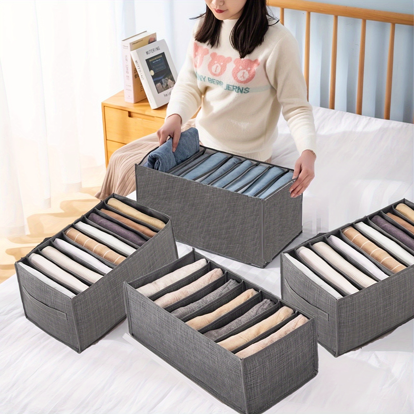 1pc clothing storage organizer closet drawer divider bedroom drawer storage box closet organizer socks underwear details 5