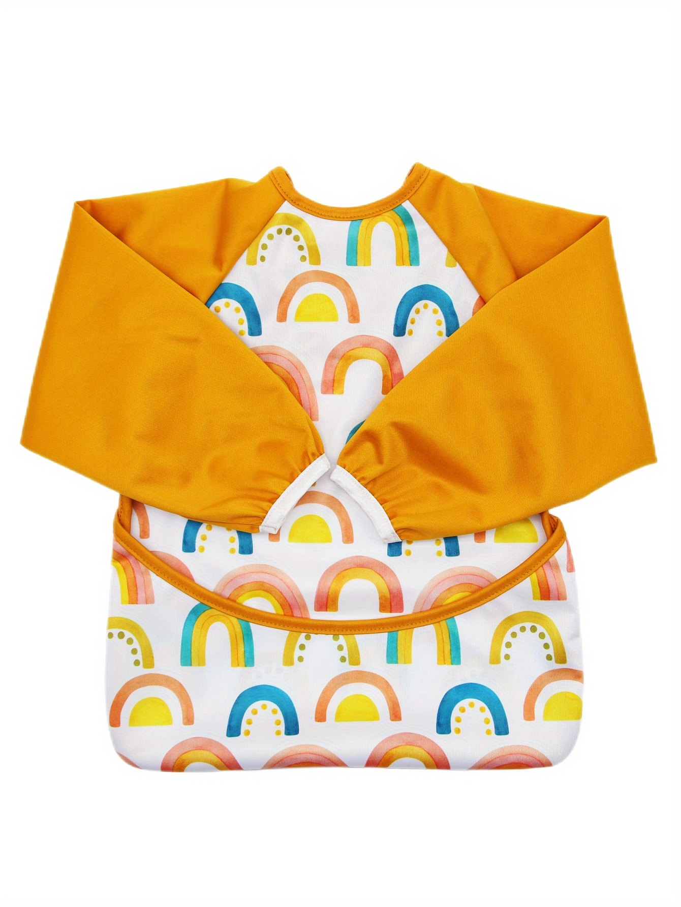 1pc rainbow   size baby long sleeve bib suit for 6 24 months baby details 2