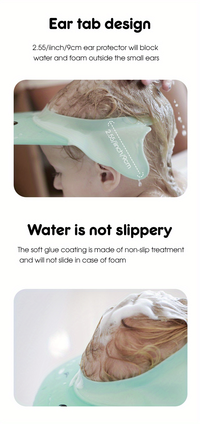 childrens shampoo cap waterproof eye protection ear protection adjustable shampoo cap shower cap soft rubber shampoo cap adjustable0 12 years old childrens shower cap details 6