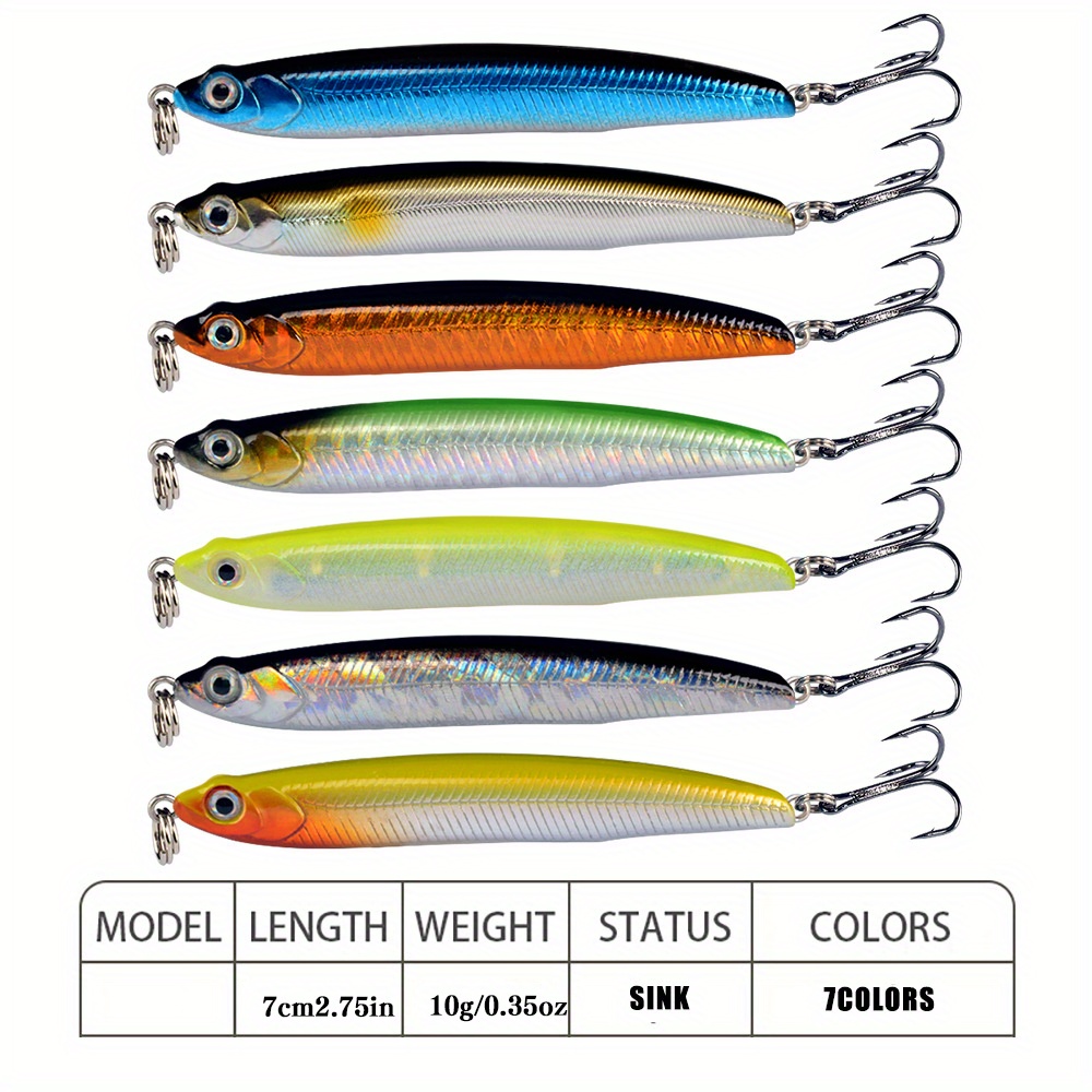 New High Quality Thrill Stick Fishing Lure 7cm 10g Sinking Pencil Long  casting Shad Minnow Artificial Bait Pike Lures Tackle