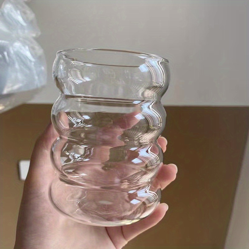 Ribbed Glass Water Cup, Clear Glass Coffee Cups, Creative Drinking