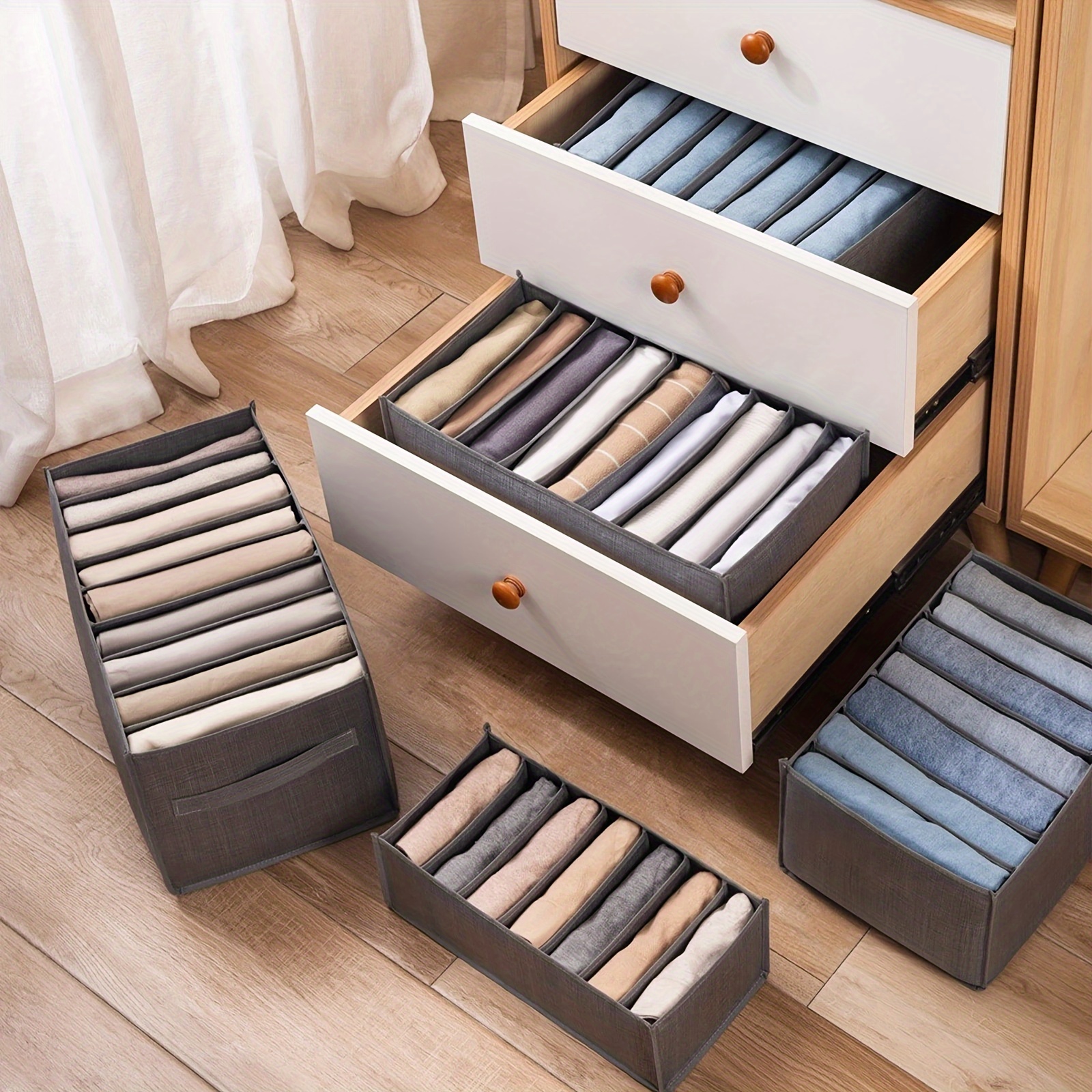 1pc clothing storage organizer closet drawer divider bedroom drawer storage box closet organizer socks underwear details 2