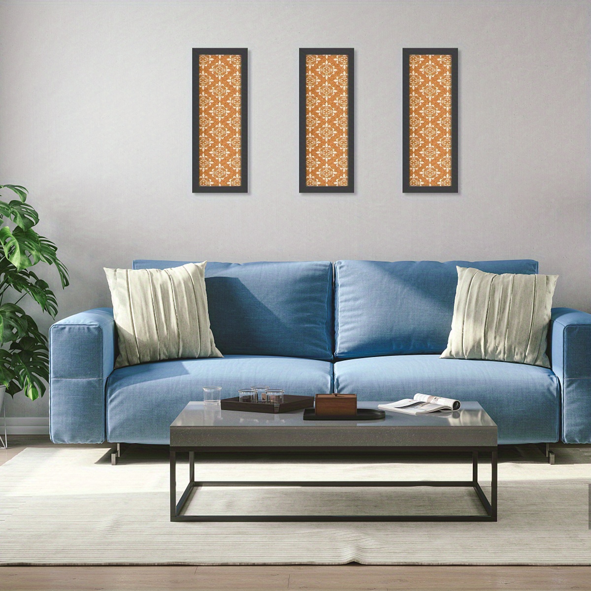 Black And White Frames Available, Floral Print Rectangular Cork Board