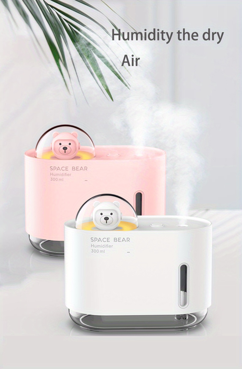 Mini Humidificador Silencioso para Bebés de 300 ml con Lámpara de