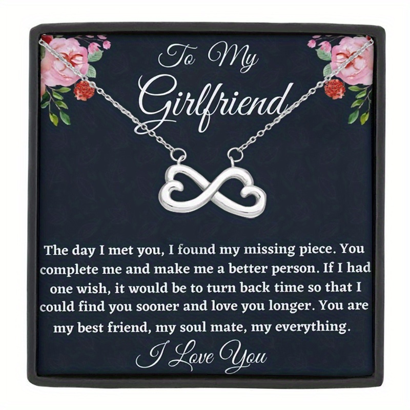 Infinity Heart Stainless Steel Necklace With Gift Card Text And Black Gift  Box, Christmas Gift