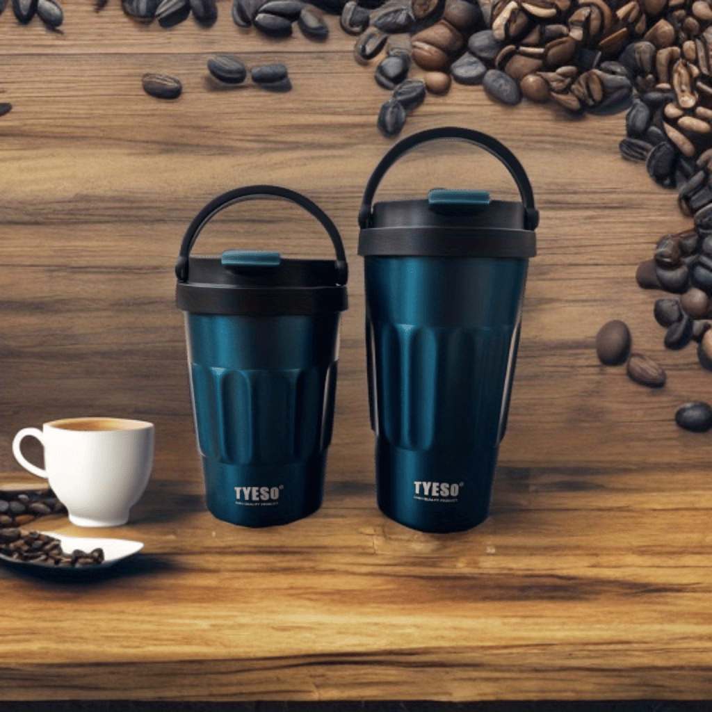 Portable Stainless Steel Coffee Mug, Creative Striped Business Office Mug -  Temu