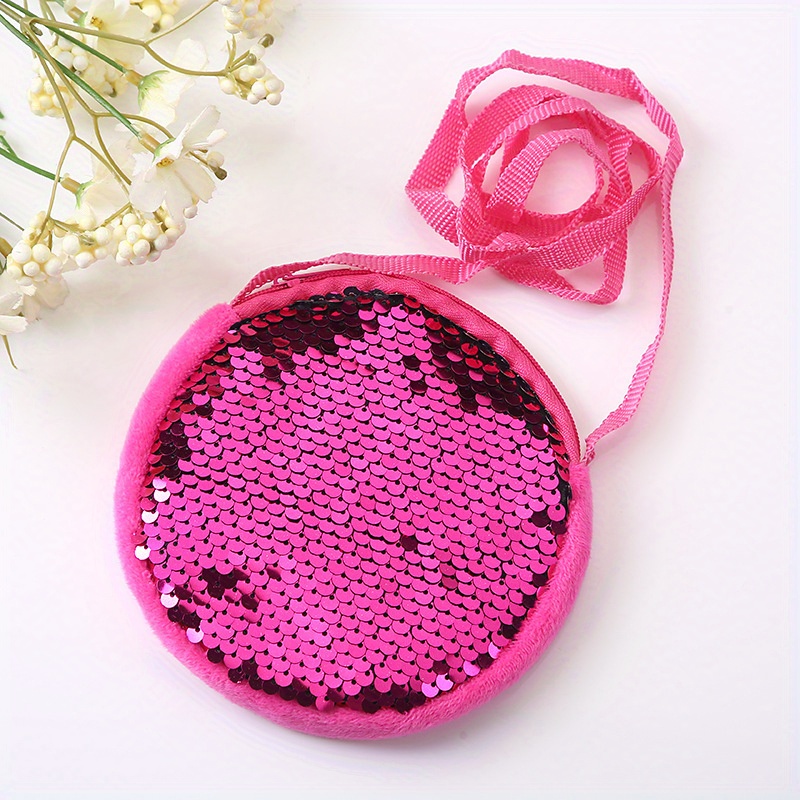 Girls Cute Cartoon Sequin Heart Shaped Crossbody Bag Coin Purse Decorative  Accessories For Party - Temu