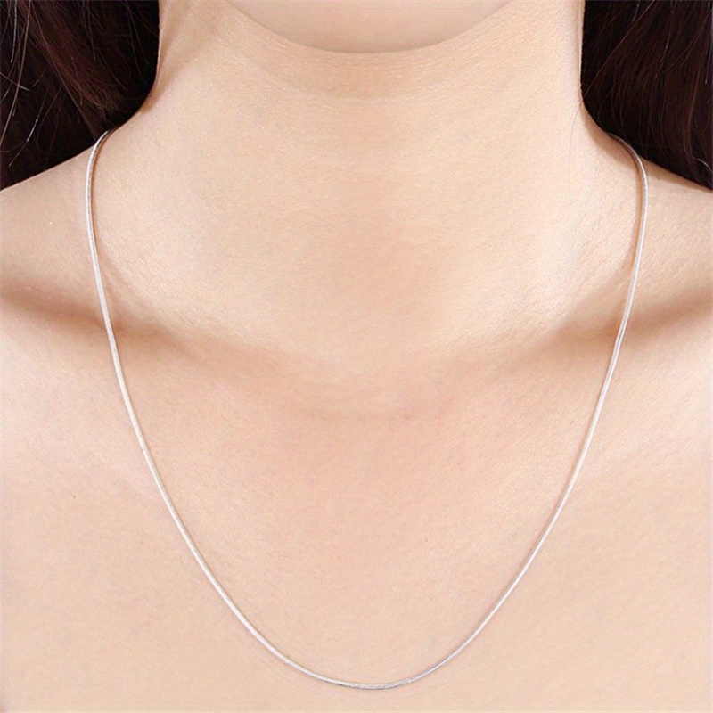 Classic Simple Silver Snake Bone Pattern Chain For Jewelry - Temu