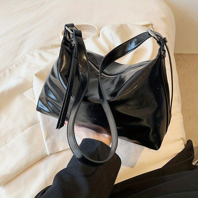 Fashionable Solid Color Flap Square Bag With Adjustable Shoulder Strap