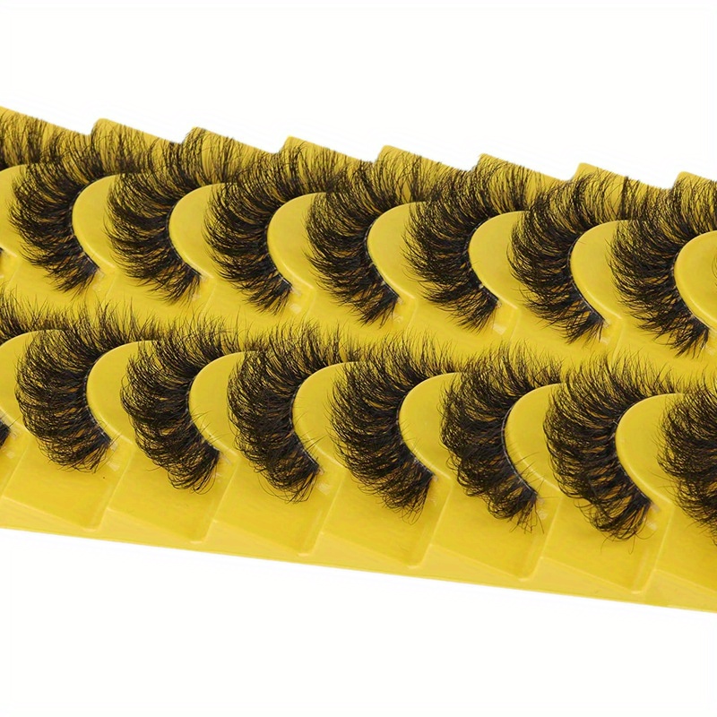 10/20 Pairs 3d Mink Lashes Fluffy Soft Wispy Volume Natural Long False Eyelashes Eye Lashes Reusable Lashes Makeup