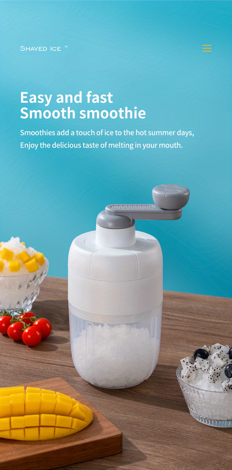 Portable Manual Ice Crusher Shaved Ice Machine Kitchen Bar - Temu