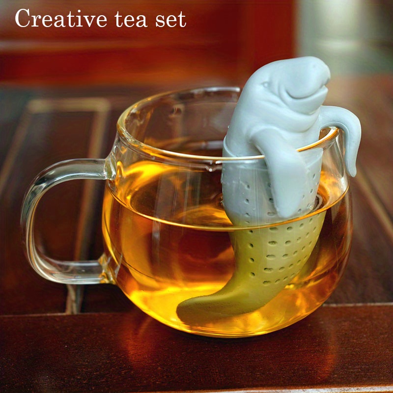 1pc Tea Infuser Reusable Cute Whale Shape Silicone Loose Leaf Tea
