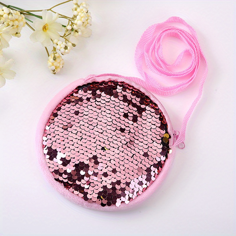 Girls Cute Cartoon Sequin Heart Shaped Crossbody Bag Coin Purse Decorative  Accessories For Party - Temu