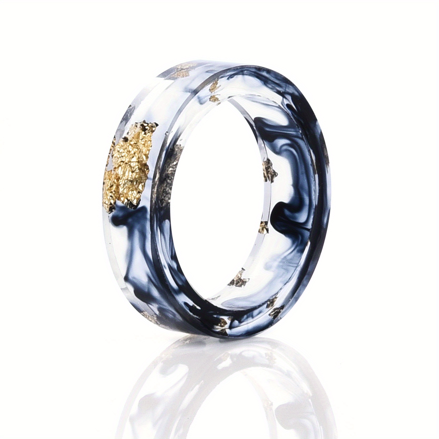 TEMU Handmade Item. Random Patterns In The Colored Areas Are Normal. 1pc. Gradient Color Resin Ring For Women And. Anniversary Gift
