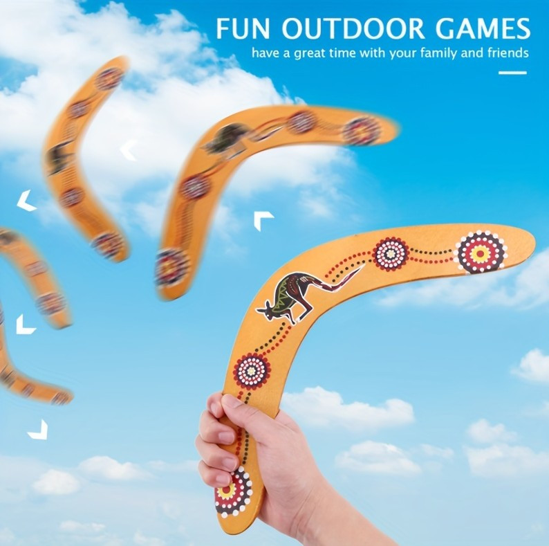 1pc Wooden V Shaped Boomerang For Outdoor Throwing And Temu