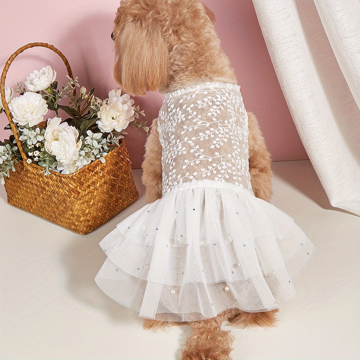 Elegantes Hundekleid Mit Schleife – Weiches Baumwollkleid Für Kleine Hunde & Katzen (Frühling/Sommer)
