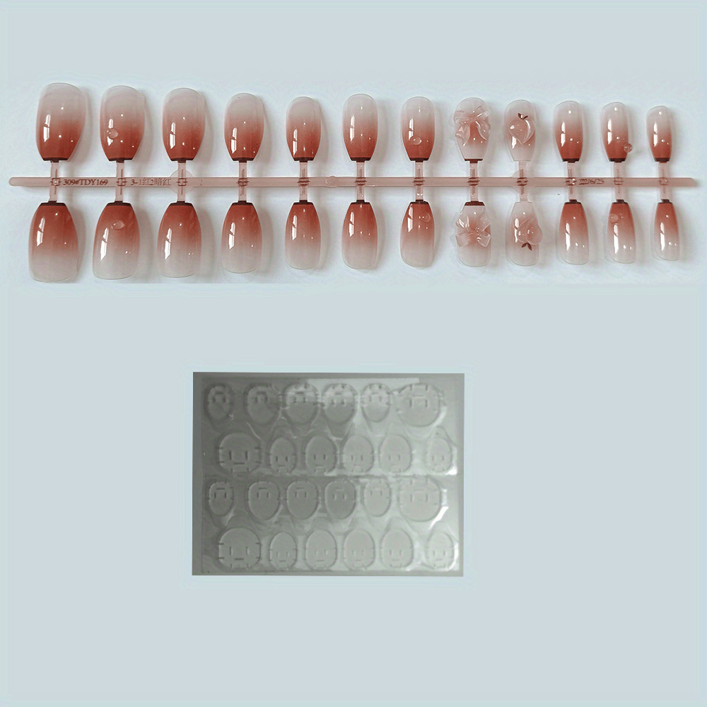 24pcs black press on nails with   detachable french acrylic false nails heart   design oval shape glossy   for parties weddings   nails accessories party accessories decorative pressons wedding manicure durable pressons nail tips nail enthusiasts Product details 0