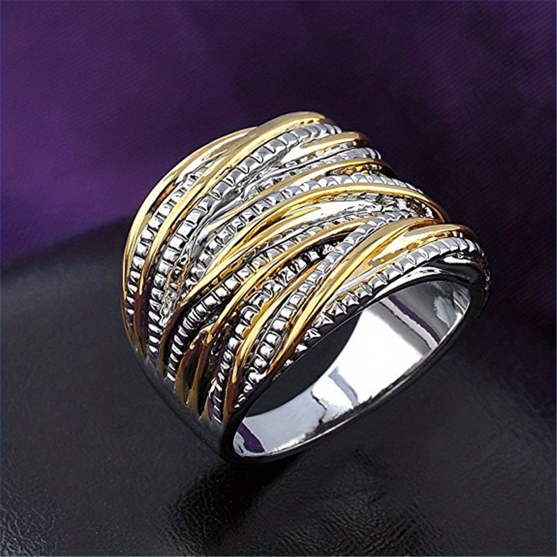 Vintage Silver Plated Statement Ring Women Daily Wear Inlaid - Temu