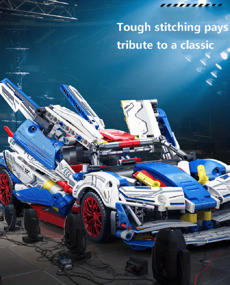 Classic Mecha Racing Car Assembled Building Blocks Model Technology