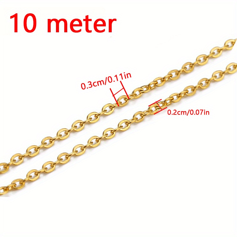 10 Meters Golden Stainless Steel Chain, Necklace Bracelet Accessories