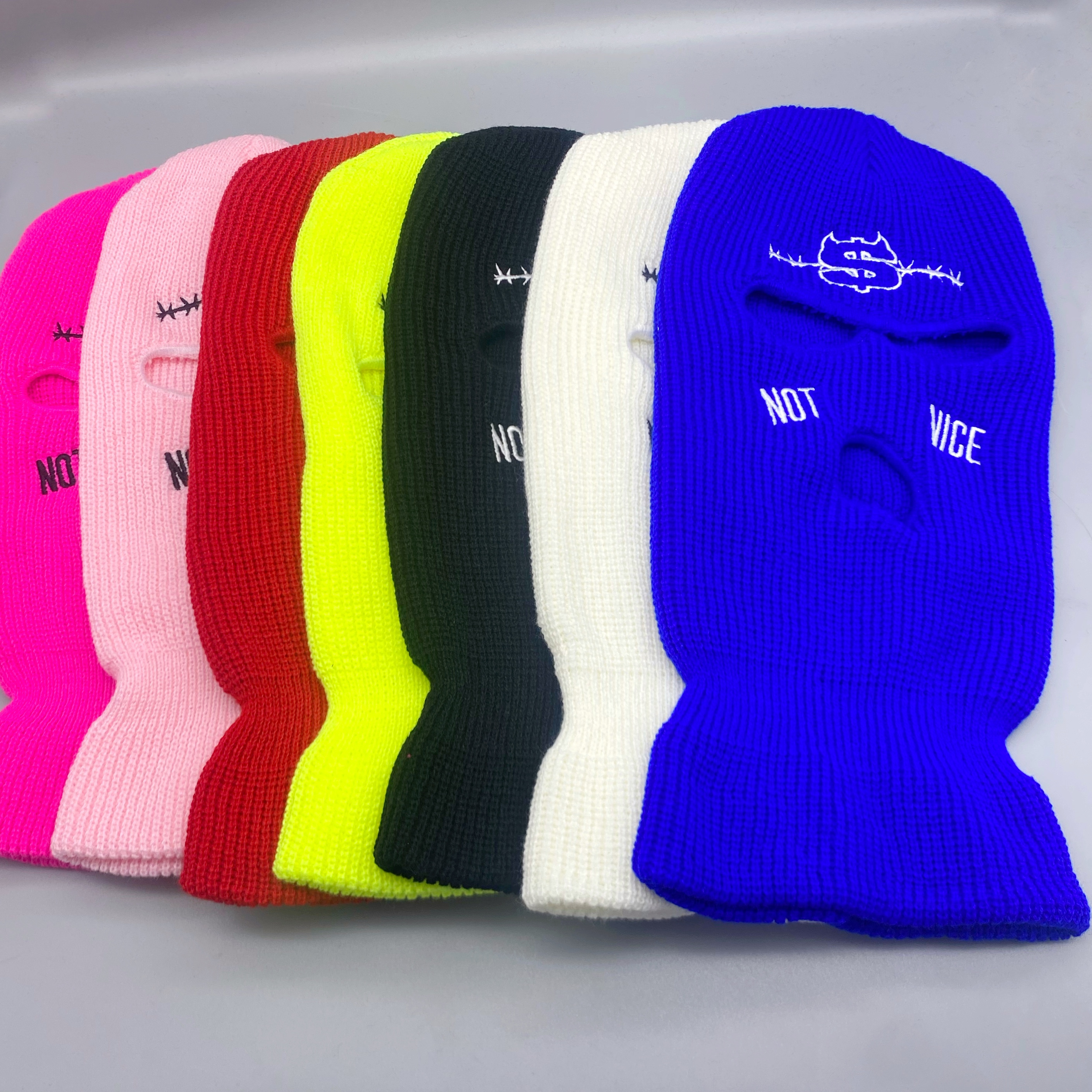 Hip Hop Embroidery Ski Mask Bright Candy Color Balaclava - Temu Australia