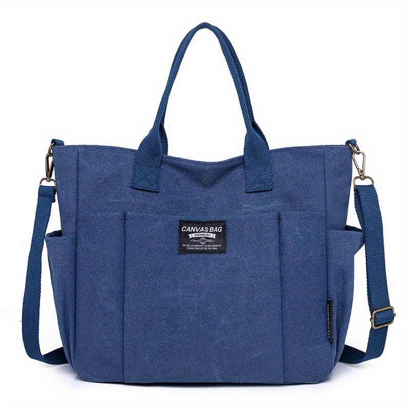 Multi Pocket Canvas Shoulder Bag Large Capacity Crossbody - Temu