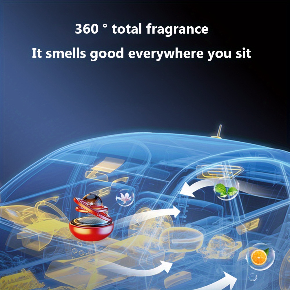 Car Air Freshener Solar Rotating Fragrance Decoration Car - Temu