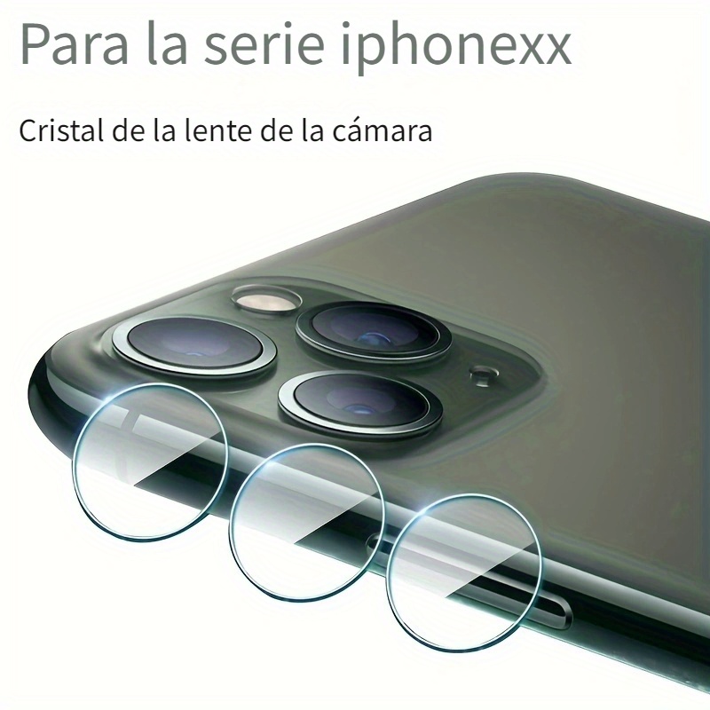 3 x Protector Pantalla Vidrio Templado para Lente de Camara iPhone 11 12 13  Pro