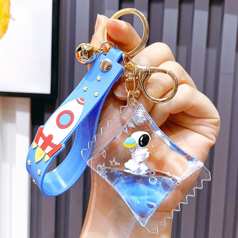 Fashion Cartoon Space Astronaut Keychain Female Cute Creative Epoxy  Astronaut Key Chain Ring Bag Charm Pendant Birthday Gift