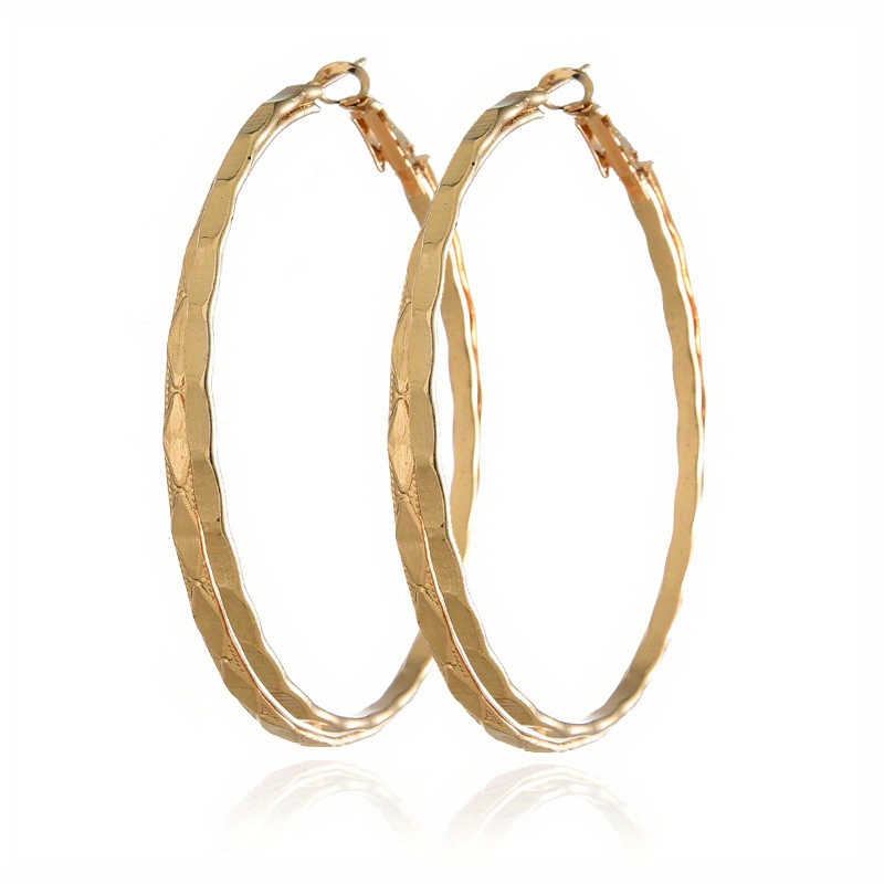 Boucles D'Oreilles Créoles En Acier Inoxydable Pour Homme Et Femme - Motif Fantaisie, Diamètre 1 Cm
