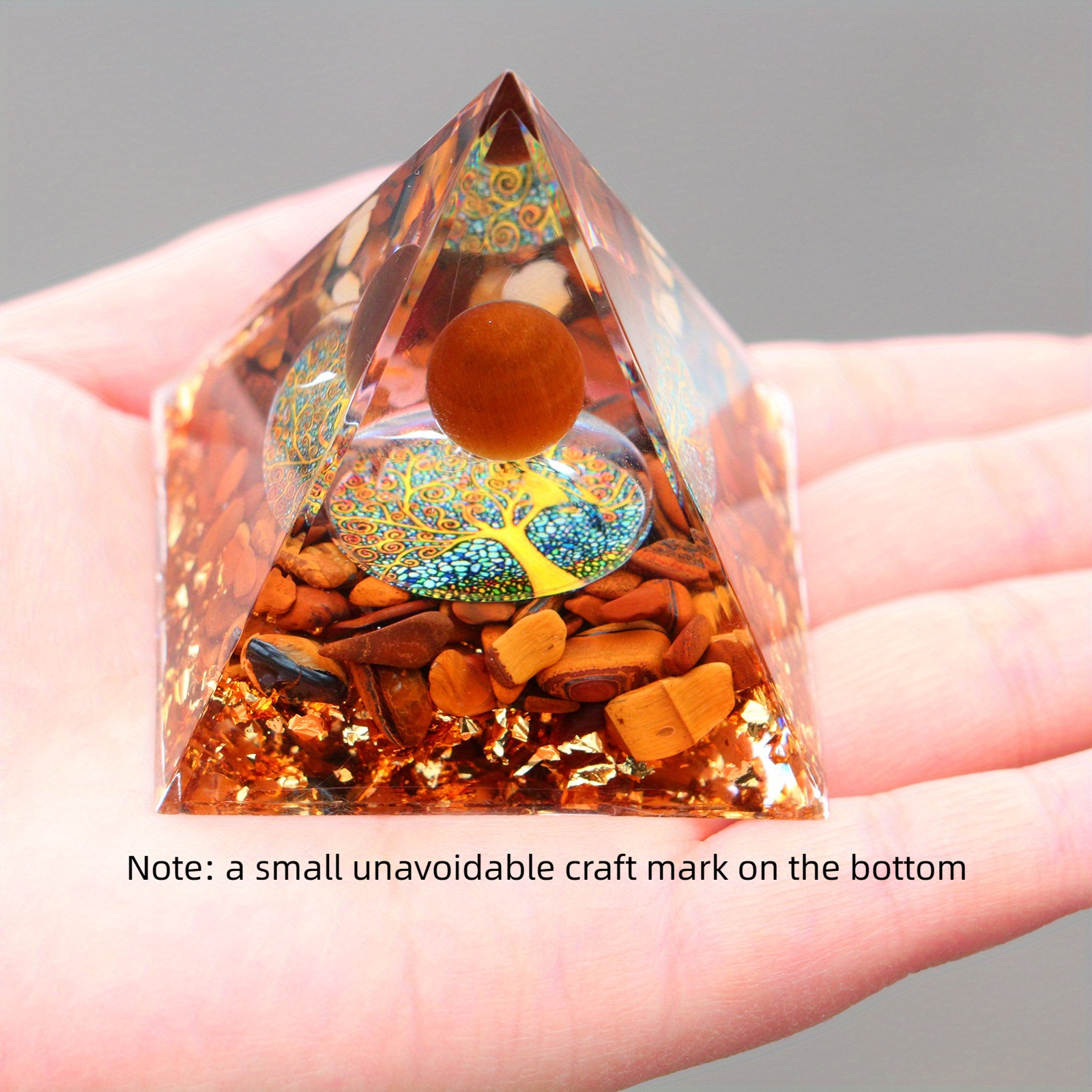 Orgone Pyramid With Amethyst Crystal Ball