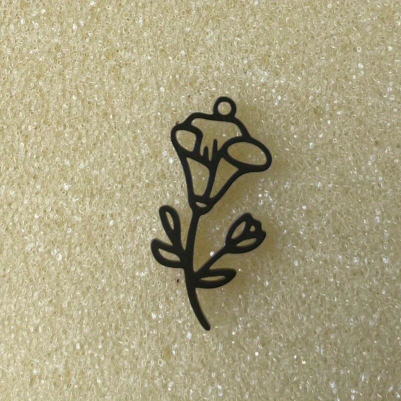 5Pcs/Lot Hollow Rose Flower Stainless Steel Charms for Jewelry Making  Supplies Plant Flowers Pendants Necklace DIY Accessories