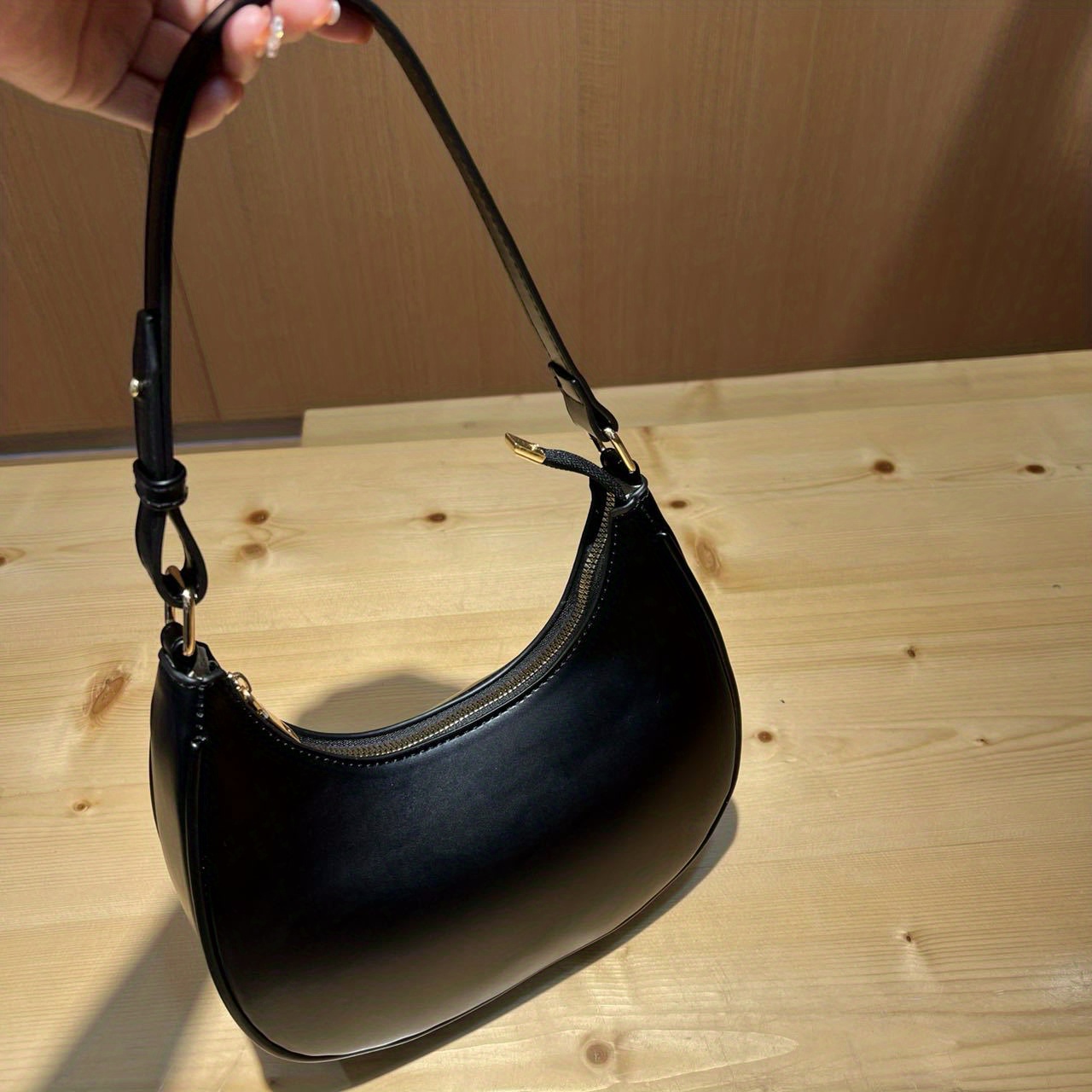 Women Patent Leather Tote Bag Versatile Fashion Shoulder Bag Casual Satchel  Hobo Bag Zipper Armpit Bag Girl Shopper Purse