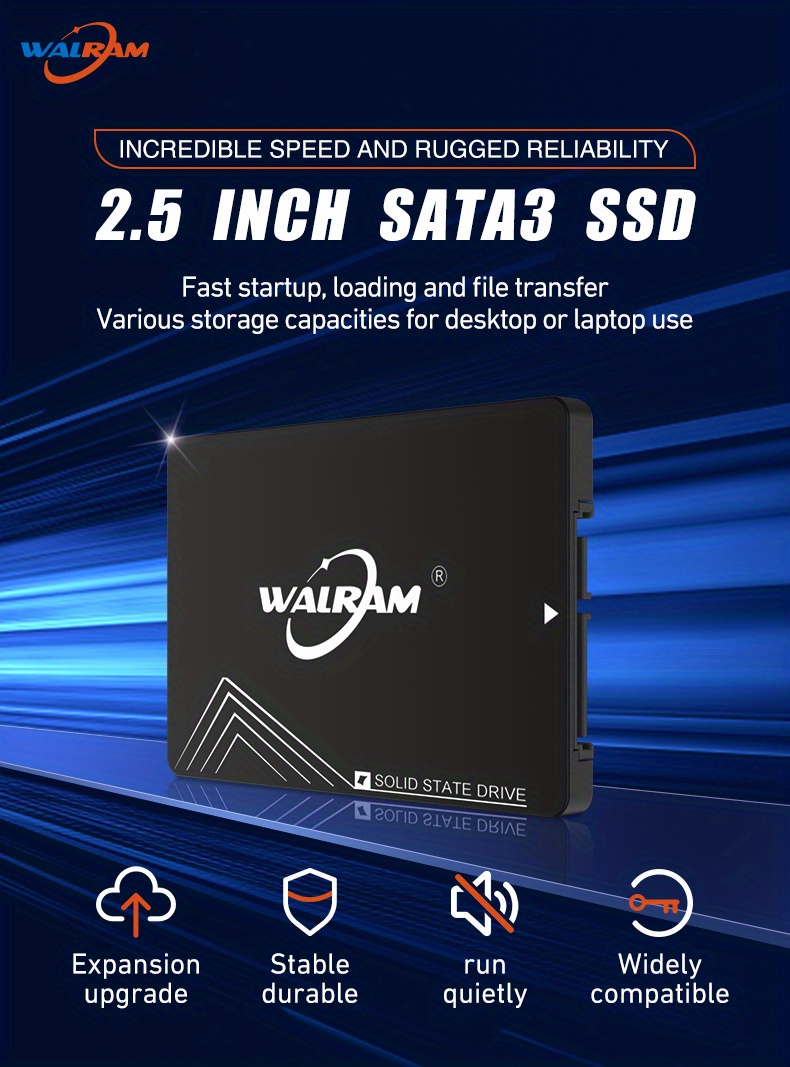 1TB 2.5″ SATA SSD, SATA Iii 6Gb/S Internal Solid State Drive - 3D NAND  Flash