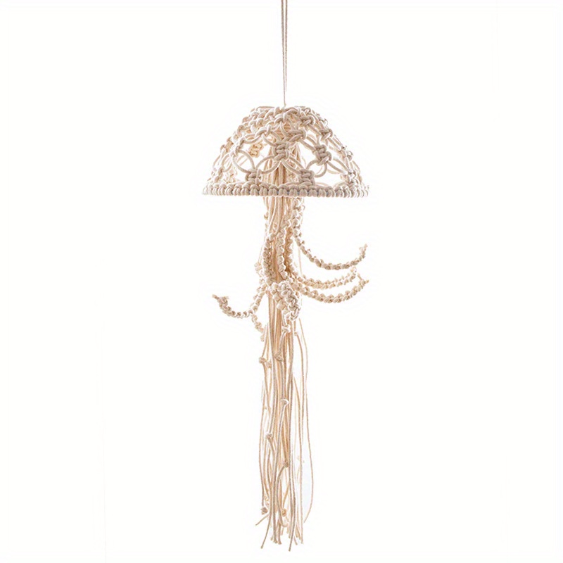 Image of Handmade Nordic Style Jellyfish Wall Hanging - Bohemian Space Decor With Delicate , Indoor/outdoor Hanging Decoration For Living Room, Bedroom, , Perfect For Decor, Jellyfish Decor, Bedroom Accessory