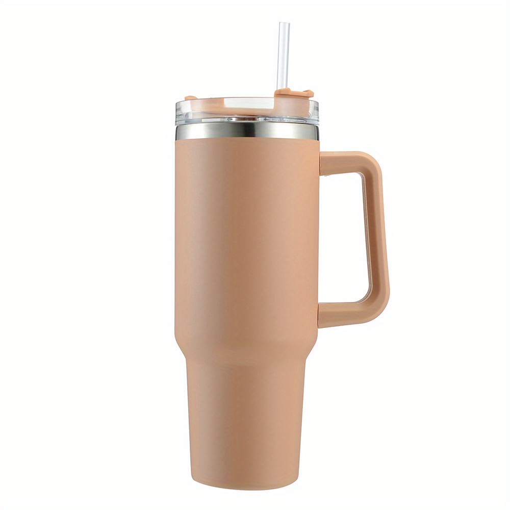 Insulated Tumbler With Handle Straw Lid Creative Laser Cat - Temu