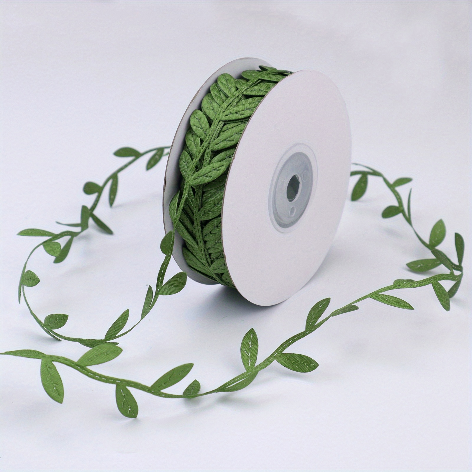 Killer's Instinct Outdoors Leaf Ribbon 20 Yard Roll Green Leaf Ribbon 1 Width Artificial Olive Leaf Trim Ribbon or Gift Wrapping Craft DIY