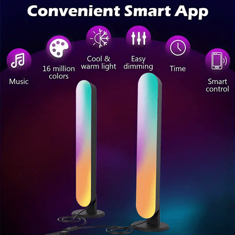 2 pack rgbic tuya smart led light bars work with alexa and google assistant with 2 4g remote control gaming lights backlights rgbic wifi tv backlights with scene modes and music modes for gaming pictures pc tv room decor gaming setup details 3