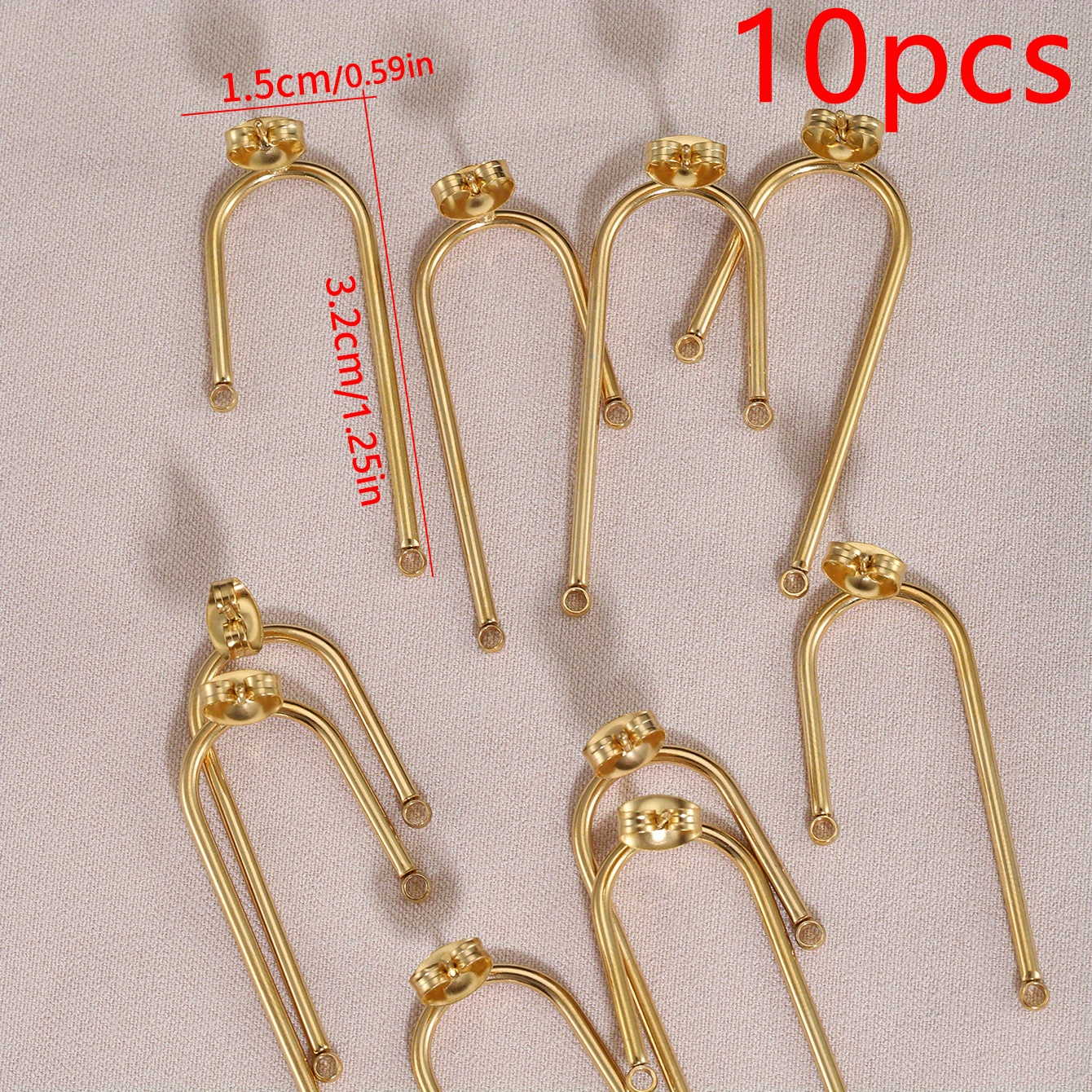 10pcs Stainless Steel Ear Studs Earring Post Base Pins With Ear Backs  Earplug For Earrings DIY Jewelry Making Components
