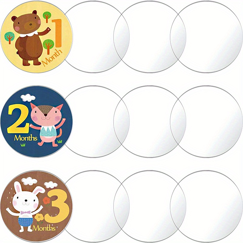 15pcs Round Clear Acrylic Disc Clear Acrylic Round Sheet Clear Acrylic Circle Blanks, Size: Small