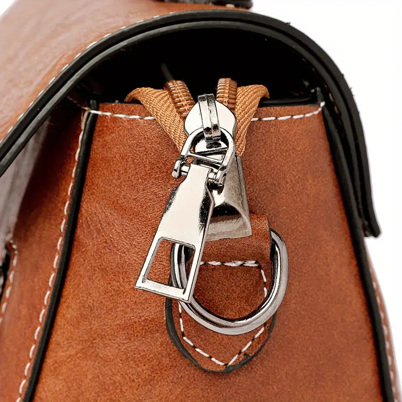 vintage turn lock square satchel bag solid color shoulder bag womens classic crossbody bag details 11