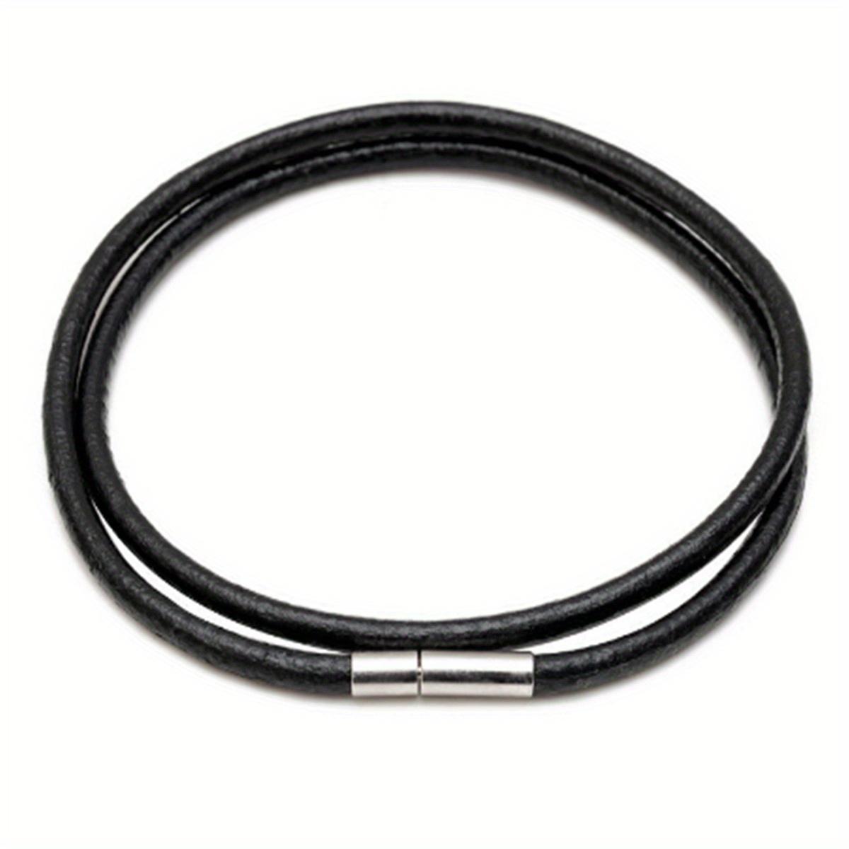 1.5mm 3mm Leather Cord Black Necklace Chain Stainless Steel Lobster Clasp Connector Round Waxed Rope for Men Women,Temu