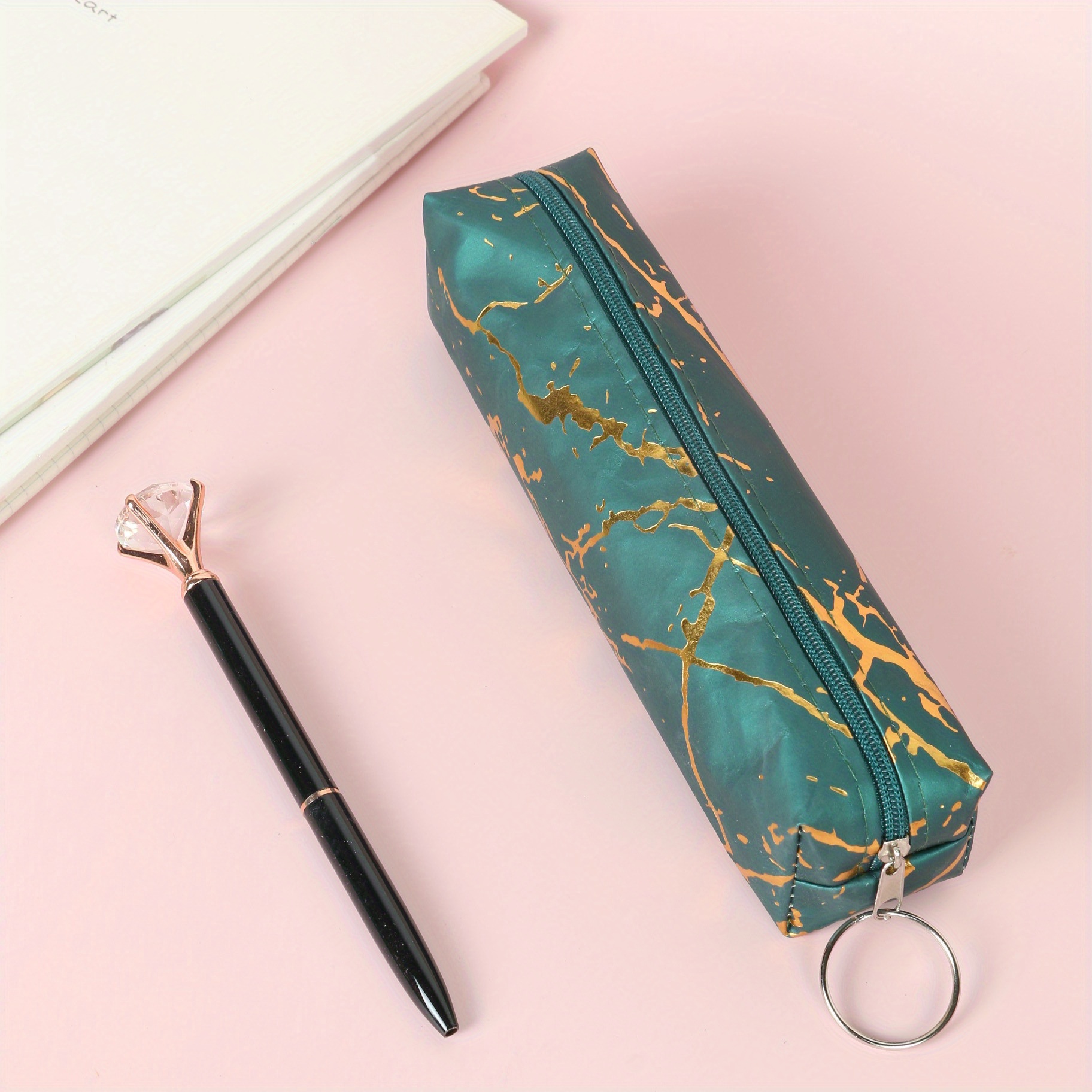 Cute Pencil Case, Marble Pattern Leather Pen Bag, Pencil Box, Pencil Case,  Stationery Pouch, Office School Supply 