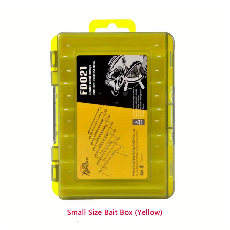 unbrand Luya Box Bait Box Double Sided Multi-functional Portable Fishing Tool Yellow a1